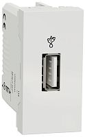 Розетка USB тип A без рамки Schneider Electric Unica Modular 1-м. 1 мод. 2400мА белый картинка
